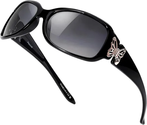 Vista 15 de LVIOE - Lentes de sol polarizadas para mujer, decoración de mariposa a la moda, para conducir y pescar - 99.99% de protección UV