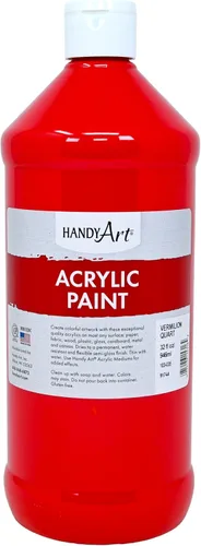 Vista 30 de Handy Art Pintura acrílica, juego de 12 colores, botellas de 16 onzas, acrílico líquido para estudiantes semibrillante, consistencia de flujo