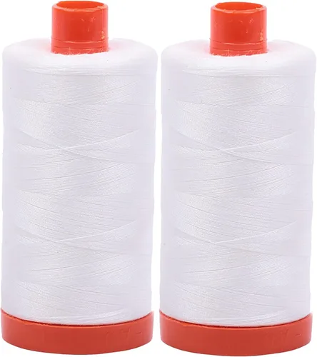 Vista 21 de Aurifil Mako 50wt Hilo 2 Carretes Grandes (Aluminio (2615))