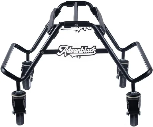Vista 6 de Advanblack ProGuard - Soporte para alforjas de motocicleta con ruedas, soporte plegable de acero resistente compatible con Harley Touring OEM 2014
