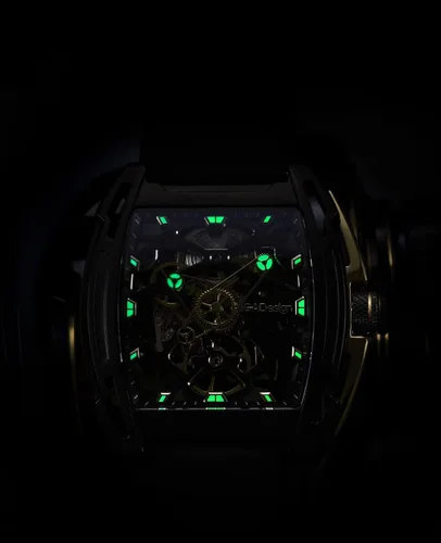 Vista 3 de CIGADesign - Reloj esqueleto automático mecánico, de acero inoxidable, replica de Tonneau, casual, de pulsera, impermeable, cristal de zafiro