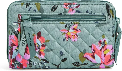 Vista 3 de Vera Bradley Cartera de algodón Turnlock para mujer con protección RFID