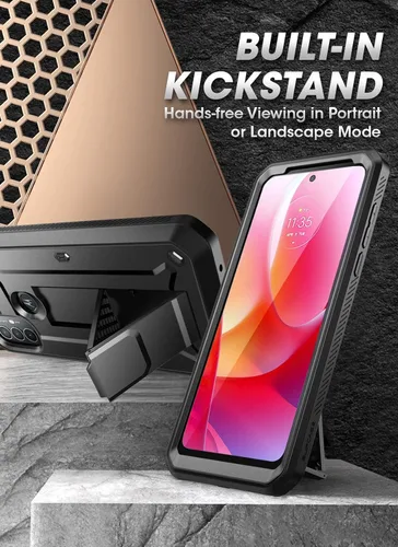 Vista 3 de SUPCASE Unicorn Beetle Pro Series - Funda para Moto G Power 2022, funda resistente de cuerpo completo con clip para cinturón y soporte con protector