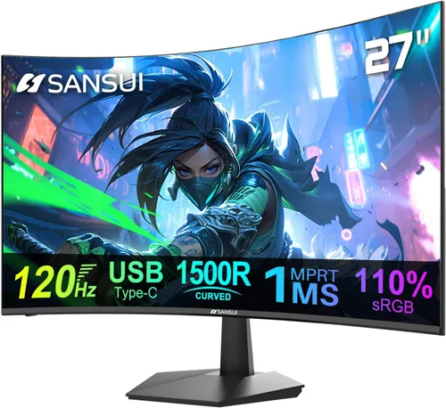 Vista 16 de SANSUI Monitor portátil de 15.6 pulgadas FHD 1080P Monitor de viaje para laptop, USB C HDMI ultrafino IPS pantalla de computadora con altavoces