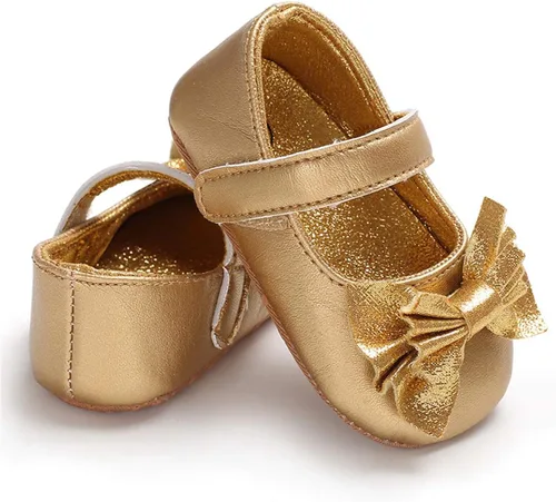 Vista 3 de BENHERO Infant Baby Girls Mary Jane Flats Shoes with Bowknot Non Slip Soft Sole PU Leather First Walker Cirb Shoes Toddler Princess Wedding Dress
