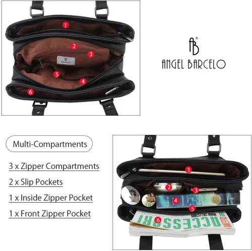 Vista 7 de Angel Barcelo Monederos y bolsos de mano de moda para mujer, bolsos de hombro con asa superior, carteras Hobo