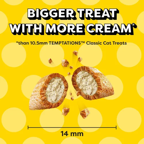 Vista 2 de Temptations Jumbo Stuff - Golosinas crujientes y suaves para gatos, salmón, 14 onzas Bigger than Classic Temptations, crunchy outside, soft