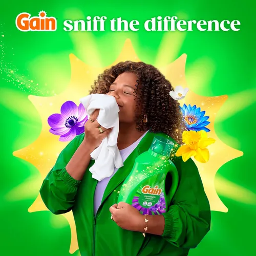 Vista 8 de Gain Detergente líquido para ropa con defensa del olor, aroma Moonlight Breeze, jabón de lavandería para lavadoras HE, 60 onzas líquidas, 45 cargas