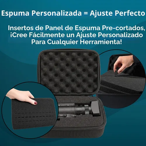 Vista 5 de Estuche rígido con espuma protectora personalizable - Interior: 9.5" x 7.5" x 4.75" - Funda rígida ligera para cámara con cremallera para GoPro