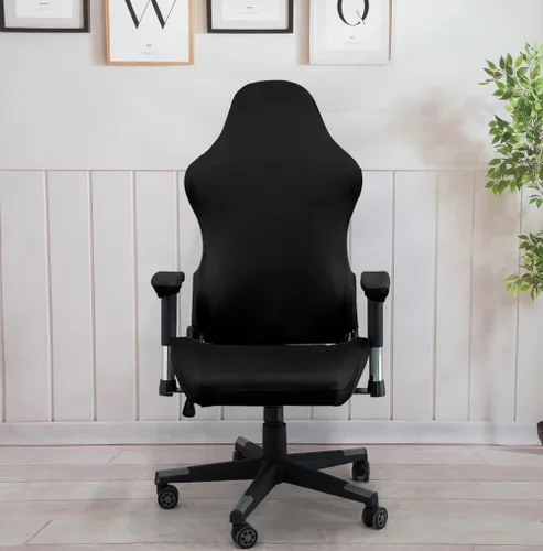Vista 2 de Fundas ergonómicas para silla de oficina con reposabrazos, fundas elásticas repelentes al agua para adultos, videojuegos, reclinables, carreras