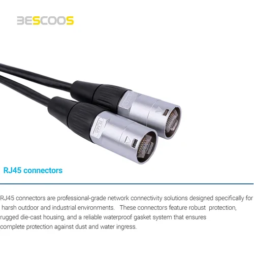 Vista 5 de Cable RJ45 CAT5E Ethercon ambos extremos con conectores blindados Ethernet (3 pies_2PCS)