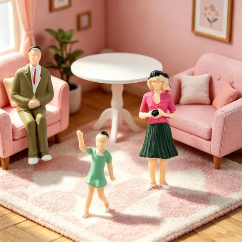 Vista 6 de Mini figuras de personas a escala 1:25, modelo pintado, paquete de 14