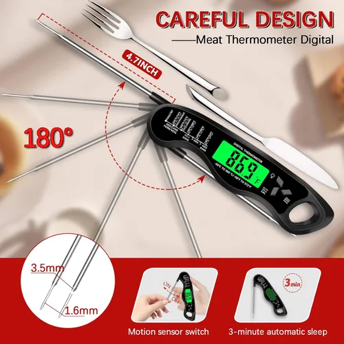 Vista 5 de Termómetro de cocina,IP67 impermeable termómetro de carne digital