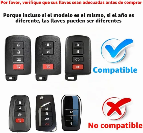 Vista 2 de Funda para llavero compatible con Toyota Highlander Camry RAV4, Corolla Avalon, Tacoma, Tundra 4Runner Sequoia, accesorios, protector de carcasa