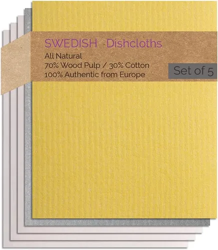 Vista 16 de SWEDEdishcloths - Toallas de esponja de celulosa - Juego de 10 paños de cocina suecos (azul)