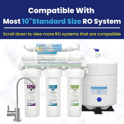 Vista 4 de ERO - Juego de 5 filtros de ósmosis inversa anual, filtro de agua de ósmosis inversa de 5 etapas, kit de sistema de filtración de agua RO debajo