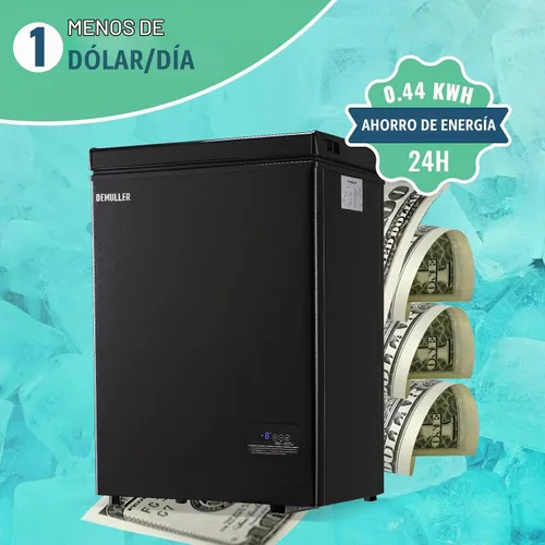 Vista 5 de DEMULLER Congelador de pecho pequeño y profundo con cesta extraíble, congelador compacto con panel de control digital, rango de temperatura de -12℉