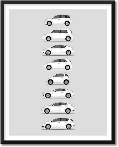 Vista 7 de Idea Network Póster hecho a mano compatible con Toyota Corolla Print Wall Art Decoración hecha a mano del Corolla Sprinter Generations History