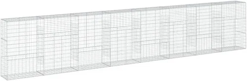 Vista 35 de vidaXL Cesta de gavión con tapa, 39.4 x 19.7 x 39.4 pulgadas, hierro galvanizado rectangular, resistente a la intemperie, montaje sin herramientas
