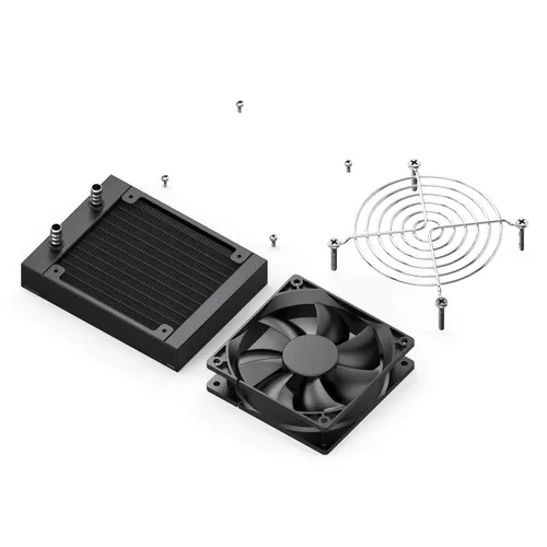 Vista 5 de Clyxgs Radiador de refrigeración por agua, radiador intercambiador de calor de aluminio de 8 tubos con ventilador para PC CPU, computadora, sistema