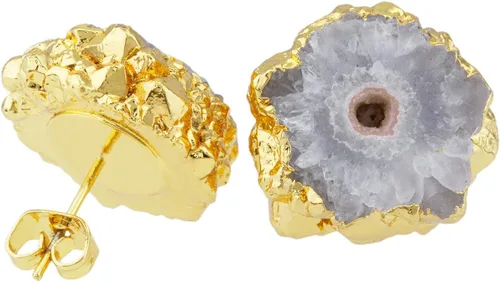 Vista 2 de SUNYIK Aretes de ágata natural de cuarzo para mujer, Ágata