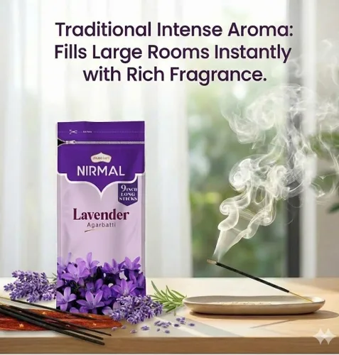 Vista 5 de Shubhkart Nirmal - Varitas de incienso de lavanda – Paquete de 2 inciensos, 200 varillas de fragancia de lavanda de primera calidad Incienso