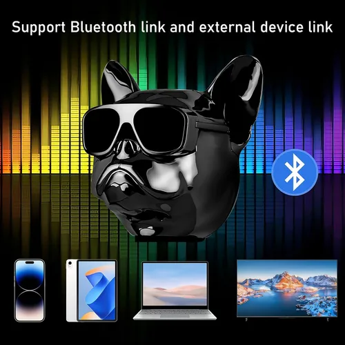 Vista 2 de Altavoz Inalámbrico Bulldog - Altavoz Bluetooth Portátil con Sonido Estéreo Fuerte, Altavoz Compacto para Exteriores para Acampar y Viajar Regalo