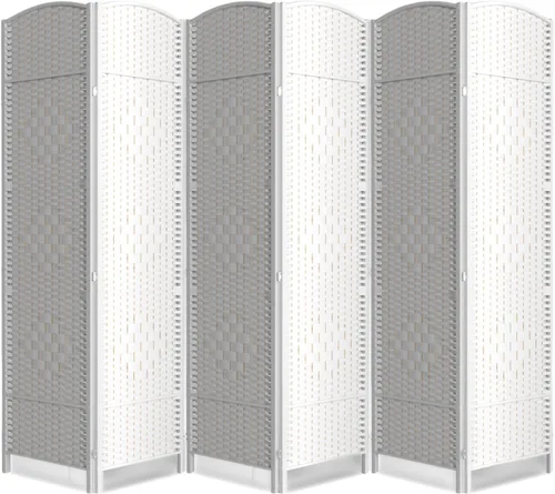 Vista 10 de Divisor de habitación de 4 paneles, pantalla de privacidad plegable de 6 pies, divisor de pared de panel plegable extra ancho con divisor de pared