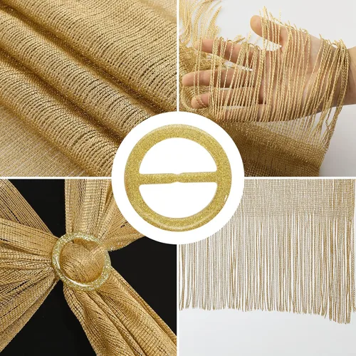Vista 7 de Aster Chales metálicos brillantes y envolturas para vestidos de noche con hebilla para mujer, chales y envolturas para fiesta, novia, dama de honor