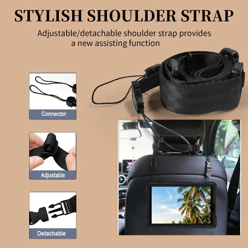 Vista 7 de Funda protectora para tablet TCL Tab 8 Plus, correa para el hombro, silicona suave y parte trasera dura, a prueba de golpes, para TCL Tab 8 Plus/TCL