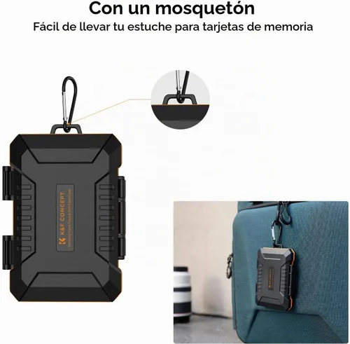 Vista 5 de K&F CONCEPT Estuche de 29 ranuras para tarjetas de memoria, estuche de transporte para tarjetas SD, CF, CFexpress, Micro SD, Nano SIM y Micro SIM