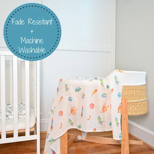 Vista 5 de LollyBanks Manta de Envolver, Manta de Bebé 100% Algodón, Manta de Envolver de Muselina Suave 47 x 47 Pulgadas, Manta de Bebé Neutra para Niños