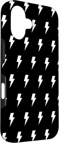 Vista 3 de Funda para iPhone 16 Lightning Bolt en blanco y negro