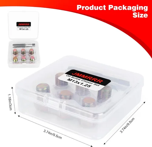 Vista 4 de Kit de reparación de roscas para tapón de drenaje de aceite M13 x 1.25 mm, herramienta de roscado de tornillos de cárter de aceite, kit