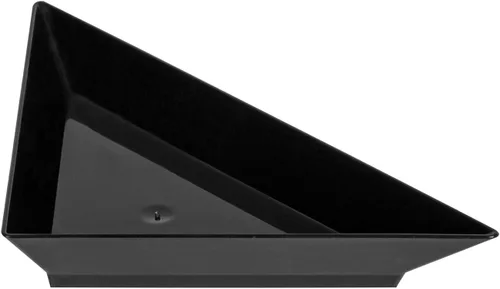 Vista 2 de Restaurantware Mini platos de aperitivo de 4 x 2 pulgadas, 100 platos triangulares desechables – Sirve muestras o aperitivos para fiestas o Negro