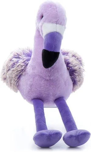 Vista 5 de The Petting Zoo Peluche de flamenco morado, regalos para niños, juguete de peluche de flamenco de Pazzion morado, 12 pulgadas