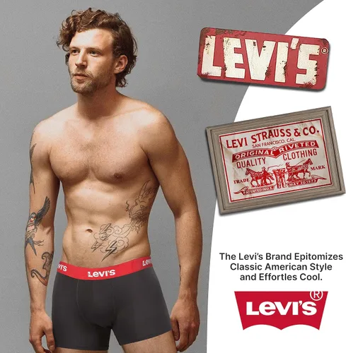 Vista 7 de Levi's Calzoncillos tipo bóxer de microfibra para hombre, ultra suaves, paquete de 4