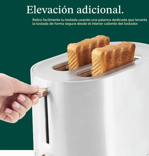 Vista 3 de Café - Tostadora Express Finish para 2 rebanadas Ranuras extra anchas, elevación extra para waffles, pasteles, tostadas Texas y más 4 funciones