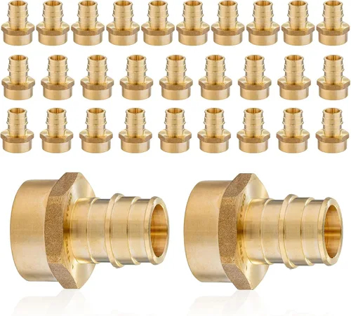 Vista 23 de Paquete de 5 adaptadores NPT roscados hembra Seelink PEX-A de 1/2" x 1/2" Colocaciones de expansión de latón PEX-A, ASTM F1960 (PEX1960026-5)
