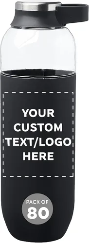 Vista 9 de DISCOUNT PROMOS Custom Strike - Botellas de agua de plástico con asa de transporte de 27 onzas, juego de 10, paquete personalizado a granel