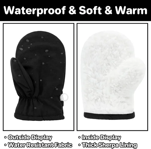 Vista 42 de QikQik Guantes de invierno impermeables para niños pequeños - Guantes de nieve para bebés