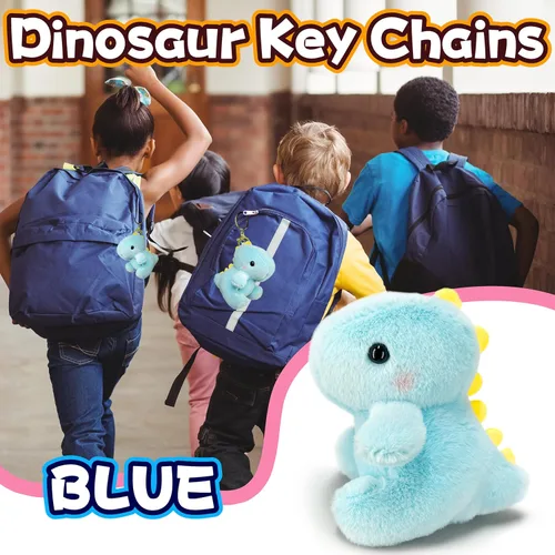 Vista 5 de Animales de peluche de dinosaurio para niñas y niños, mini llaveros de peluche para niños, juguete de peluche de dinosaurios, lindo animal