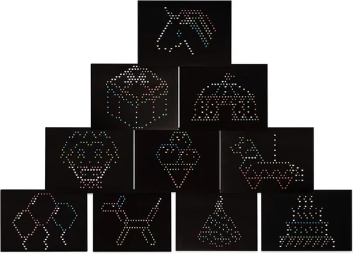 Vista 5 de Lite Brite Ultimate Classic - Paquete de recambio – Tema de celebración – 10 plantillas reutilizables – Exclusivo de Amazon, negro