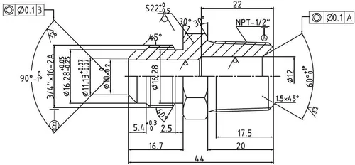 Vista 2 de HFS (R) 1/2 "NPT macho a 1/2" SAE Macho Flare Tubing Adapter Manguera Conector Accesorios de tubería de acero inoxidable 304