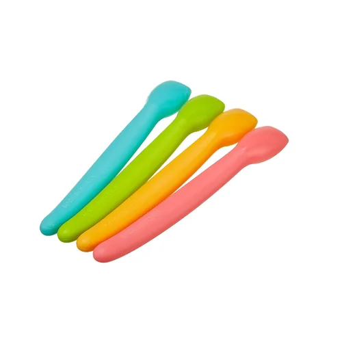 Vista 6 de Innobaby Cuchara de silicona para bebé con estuche de transporte, apta para encías, aguamarina