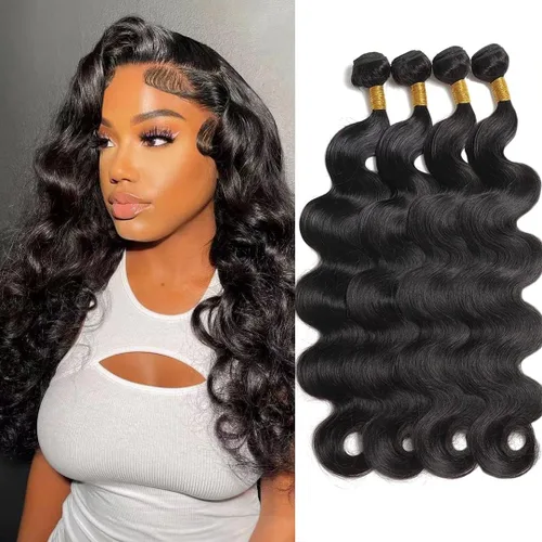 Vista 29 de Extensiones de cabello humano ondulado de 16, 18, 20, 22 pulgadas, grado 10A, extensiones de cabello humano ondulado 100% sin procesar, color negro