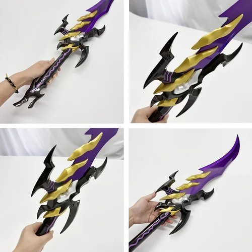 Vista 8 de Espada de colmillos de Antares de metal de 30 pulgadas Sung Jingwoo con soporte de exhibición para cosplay, colección
