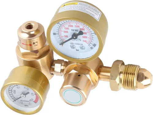 Vista 6 de Oumefar Regulador de soldadura de gas, reguladores de CO2 de argón, reguladores de soldadura de gas, soldadura Mig Tig con salida de 1/4 pulgadas