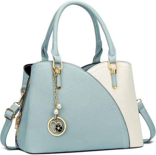 Vista 15 de KKXIU Monederos y bolsos de mano con triple compartimento para mujer, bolso de mano con asa superior