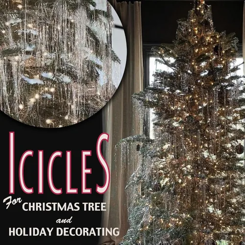 Vista 4 de Decoración de lluvia para árbol de Navidad, 1000 hebras por paquete de Brite Star
